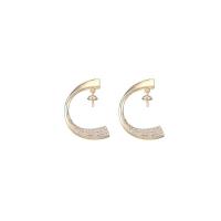 Brass Earring Drop Component, 14K gold-filled, fashion jewelry & micro pave cubic zirconia 
