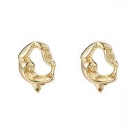 Brass Earring Stud Component, 14K gold-filled, DIY & for woman, golden 