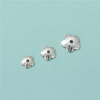 Бисер крышка из стерлингового серебра , 925 пробы, Форма цветка, DIY & разный размер для выбора, серебряный, продается PC