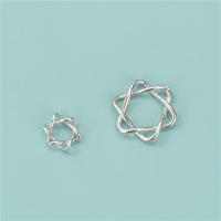 Sterling Silver Linking Ring, 925 Sterling Silver, Hexagram, DIY & hollow, silver color 