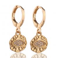 Huggie Hoop Drop Earring, laiton, Placage de couleur d'or, styles différents pour le choix & pavé de micro zircon & pour femme Vendu par paire