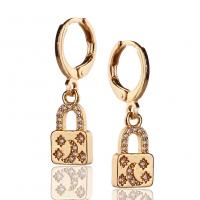 Huggie Hoop Drop Earring, laiton, cadnas, Placage de couleur d'or, styles différents pour le choix & pavé de micro zircon & pour femme Vendu par paire