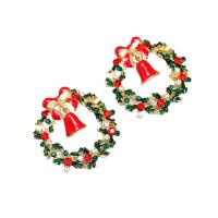 Boucles d'oreilles de Noël, alliage de zinc, Conception de Noël & bijoux de mode & pour femme & avec strass Vendu par paire