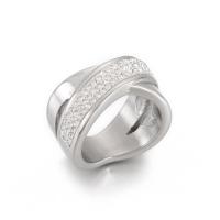 Нержавеющая сталь Rhinestone палец кольцо, Нержавеющая сталь 304, Женский & со стразами, Много цветов для выбора, 13mm, продается PC