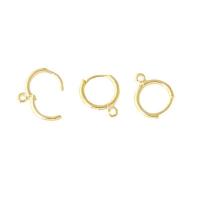Brass Hoop Earring Components, plated, golden 