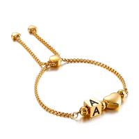 Stainless Steel Chain Bracelets, 304 Stainless Steel, plated, for woman, golden Approx 21 cm 