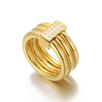 Нержавеющая сталь Rhinestone палец кольцо, Нержавеющая сталь 304, Другое покрытие, Женский & со стразами, Много цветов для выбора, 11mm, продается PC