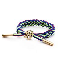 Unisex Bracelet, Polyester Cord, with 304 Stainless Steel 14mm Approx 21 cm 