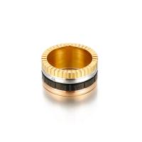 Titanium Steel Finger Ring, plated, Unisex & with rhinestone 12mm 