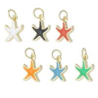 Enamel Brass Pendants, Starfish, gold color plated, fashion jewelry & DIY Approx 2.5mm 