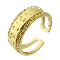Латунь Манжеты палец кольцо, плакирован золотом, ювелирные изделия моды & Женский, Золотой, 8mm, размер:8, продается PC