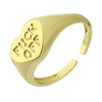 Латунь Манжеты палец кольцо, плакирован золотом, ювелирные изделия моды & Женский, Золотой, 9mm, размер:7.5, продается PC