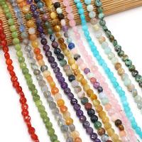 Mixed Gemstone Beads, Natural Stone, Flat Round, DIY & faceted 6mm, Approx 