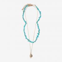 Turquoise Zinc Alloy Necklace, with Synthetic Turquoise & Plastic Pearl, with 5cm extender chain, plated, three layers & Double Layer & for woman Approx 40 cm, Approx 50 cm 