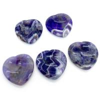 Amethyst Thumb Worry Stone, Herz, Massage, violett, 40x40x6mm, verkauft von PC