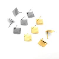 Edelstahl -Ohrring -Tropfen- Komponenten, 304 Edelstahl, Quadrat, Galvanische Beschichtung, DIY & unisex, keine, 10x10x1mm, Bohrung:ca. 1.8mm, verkauft von PC