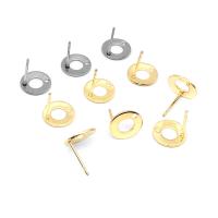Stainless Steel Earring Drop Component, 304 Stainless Steel, Round, machine polished, polished & DIY & Unisex & hollow 10mm 