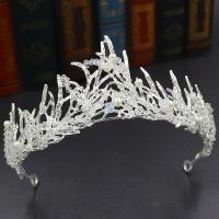 Bridal Tiaras, Zinc Alloy, with Plastic Pearl, Crown, plated, fashion jewelry & wedding gift & for woman 