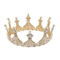 Bridal Tiaras, Zinc Alloy, with Crystal & Plastic Pearl, Crown, plated, fashion jewelry & wedding gift & for woman 