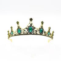 Bridal Tiaras, Alloy, Crown, plated, fashion jewelry & wedding gift & for woman & with rhinestone 