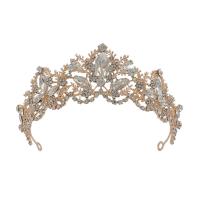 Bridal Tiaras, Alloy, with Crystal, Crown, plated, fashion jewelry & wedding gift & for woman & with rhinestone 