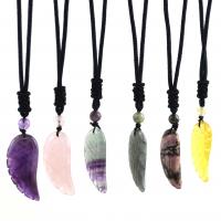 Gemstone Necklaces, with Nylon Cord, Angel Wing, fashion jewelry & Unisex Approx 24 Inch 