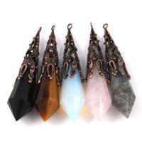 Copper Pendulum Pendant, with Gemstone, fashion jewelry & Unisex 