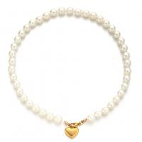 Plastic Pearl Necklace, with 304 Stainless Steel, Heart, fashion jewelry & for woman 10mm,16mm Approx 15.75 Inch 