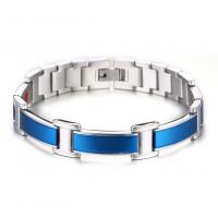 Stainless Steel Chain Bracelets, 304 Stainless Steel, Vacuum Ion Plating, fashion jewelry & Unisex, blue, 12mm Approx 7.87 Inch 