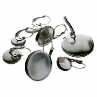 Edelstahl Hebel Ohrring Komponente, 304 Edelstahl, rund, Vakuumbeschichtung, DIY & verschiedene Größen vorhanden, silbergrau, verkauft von PC