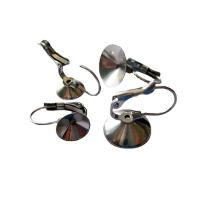 Edelstahl Hebel Ohrring Komponente, 304 Edelstahl, rund, Vakuumbeschichtung, DIY & verschiedene Größen vorhanden, silbergrau, verkauft von PC