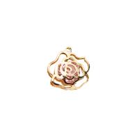 Cubic Zirconia Brass Pendants, Rose, gold color plated, DIY & micro pave cubic zirconia, golden 