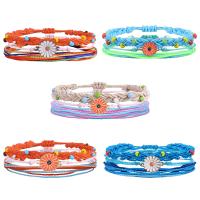 Fashion Create Wax Cord Bracelets, Waxed Nylon Cord, with Resin & Zinc Alloy, with 4.72 inch extender chain, Round, Adjustable & three pieces & fashion jewelry & for woman .3 Inch 