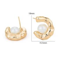 Brass Earring Stud Component, 14K gold-filled, fashion jewelry & for woman, golden 
