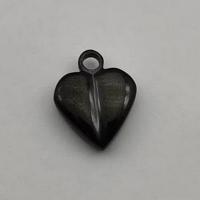 Stainless Steel Heart Pendants, black ionic Approx 2mm 