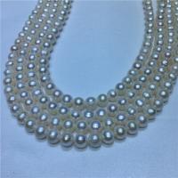 Perlas Redondas Freshwater, Perlas cultivadas de agua dulce, Bricolaje, Blanco, 8-9mm, longitud:40 cm, Vendido por Sarta