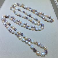 Collar de cadena del suéter de la perla de agua dulce, Perlas cultivadas de agua dulce, para mujer, color mixto, 8-9mm, Vendido por UD
