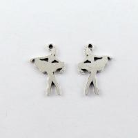 Character Shaped Zinc Alloy Pendants, Girl, plated, silver color 