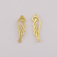 Zinc Alloy Charm Connector, Wing Shape, plated, golden 