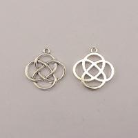 Zinc Alloy Hollow Pendants, Chinese Knot, plated, silver color 