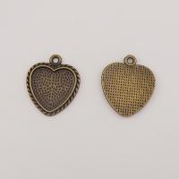 Цинкового сплава кулон бланк, цинковый сплав, Сердце, Другое покрытие, под старинное золото 100ПК/сумка, продается сумка