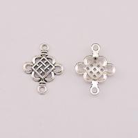 Zinc Alloy Charm Connector, Chinese Knot, plated, silver color 