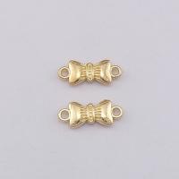 Zinc Alloy Charm Connector, Bowknot, plated, golden 