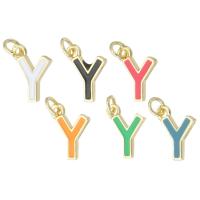 Letter Brass Pendants, Letter Y, gold color plated, fashion jewelry & DIY & enamel Approx 2mm 