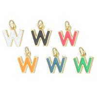 Letter Brass Pendants, Letter W, gold color plated, fashion jewelry & DIY & enamel Approx 2mm 