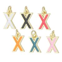 Letter Brass Pendants, Letter X, gold color plated, fashion jewelry & DIY & enamel Approx 2mm 