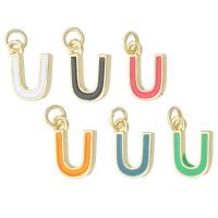 Letter Brass Pendants, Letter U, gold color plated, fashion jewelry & DIY & enamel Approx 2mm 