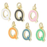 Letter Brass Pendants, Letter Q, gold color plated, fashion jewelry & DIY & enamel Approx 2mm 