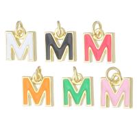 Letter Brass Pendants, Letter M, gold color plated, fashion jewelry & DIY & enamel Approx 2mm 