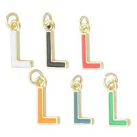 Letter Brass Pendants, Letter L, gold color plated, fashion jewelry & DIY & enamel Approx 2mm 